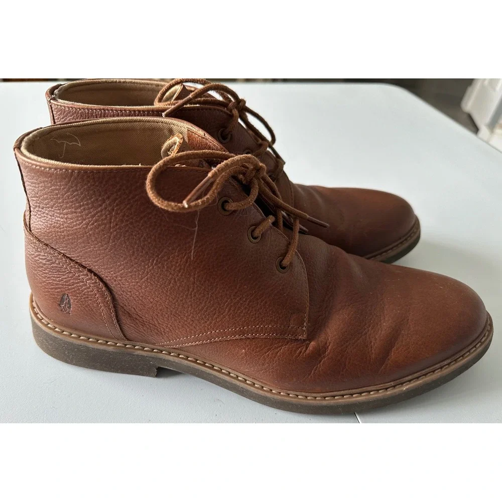 Hush Puppies Men Brown Leather Chukka Boots Bounce HM02154-211 Size 12